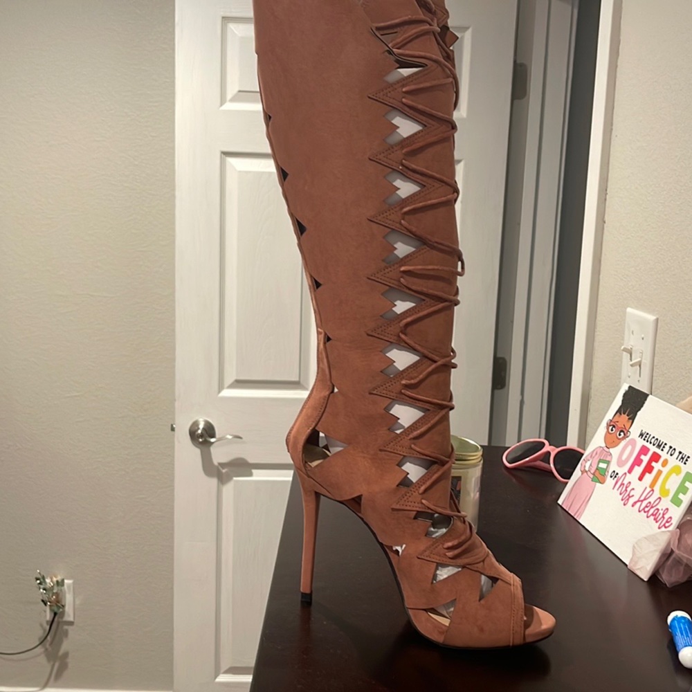 Lace boots color dusty rose